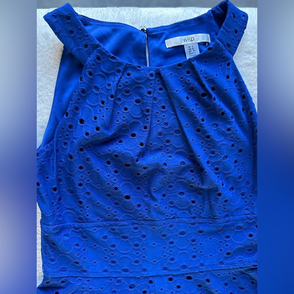 Elegant Blue Midi Dress View 3